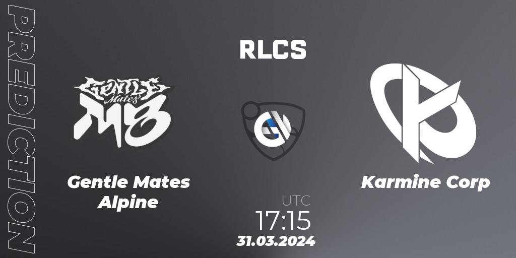 Gentle Mates Alpine vs Karmine Corp: Match Prediction. 31.03.24, Rocket League, Rocket League Championship Series 2024 - Major 1