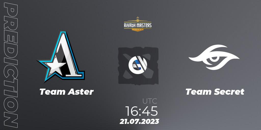 Team Aster vs Team Secret: Match Prediction. 21.07.2023 at 18:44, Dota 2, Riyadh Masters 2023 - Group Stage