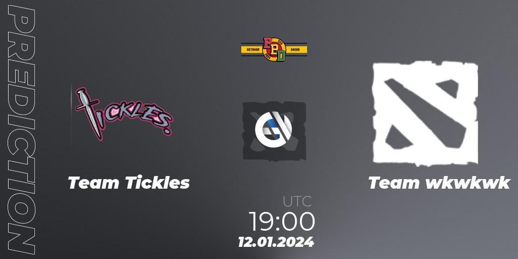 Team Tickles vs Team wkwkwk: Match Prediction. 12.01.24, Dota 2, BetBoom Dacha Dubai 2024: WEU Closed Qualifier