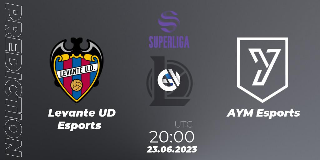 Levante UD Esports vs AYM Esports: Match Prediction. 23.06.2023 at 20:00, LoL, LVP Superliga 2nd Division 2023 Summer