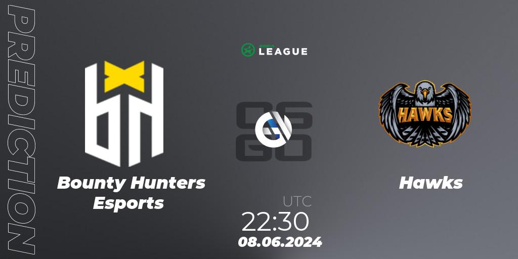 Bounty Hunters Esports vs Hawks: Match Prediction. 09.06.2024 at 15:45, Counter-Strike (CS2), ESEA Season 49: Open Division - South America