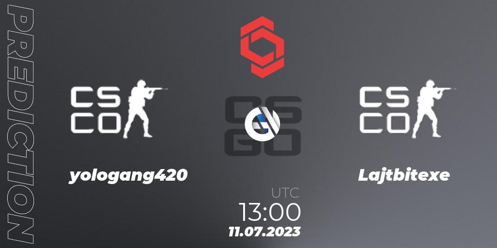 yologang420 vs Lajtbitexe: Match Prediction. 11.07.2023 at 13:00, Counter-Strike (CS2), CCT Central Europe Series #7: Open Qualifier