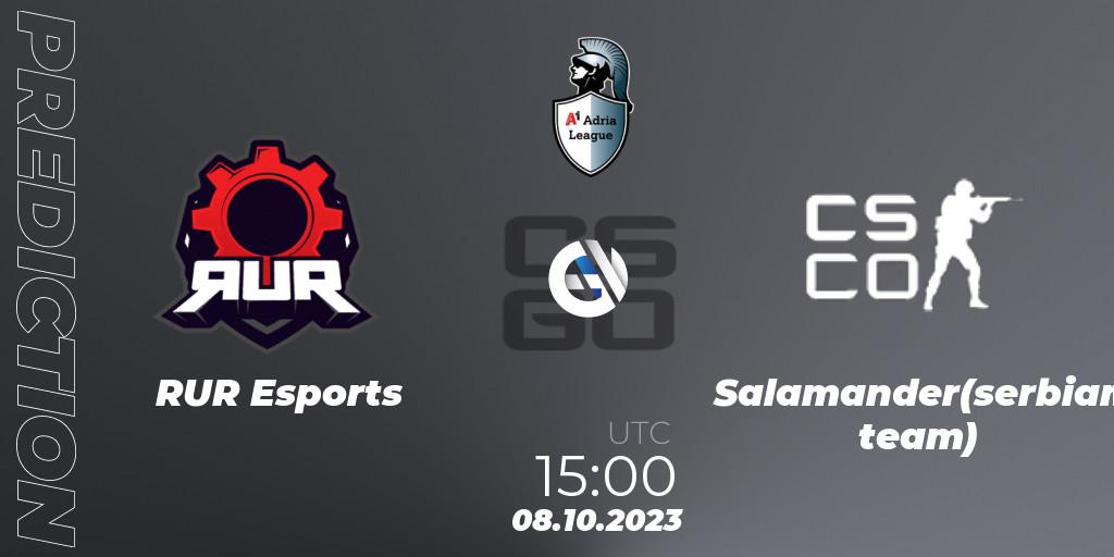 RUR Esports vs Salamander(serbian team): Match Prediction. 08.10.2023 at 15:00, Counter-Strike (CS2), A1 Adria League Season 12