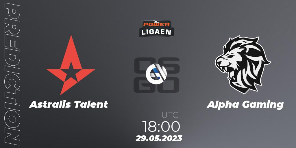 Astralis Talent vs Alpha Gaming: Match Prediction. 30.05.23, CS2 (CS:GO), Dust2.dk Ligaen Season 23