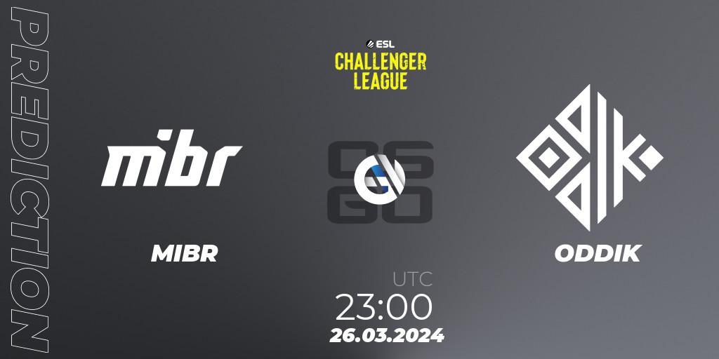 MIBR vs ODDIK: Match Prediction. 26.03.2024 at 23:00, Counter-Strike (CS2), ESL Challenger League Season 47: South America