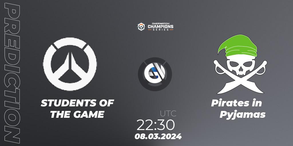 STUDENTS OF THE GAME vs Pirates in Pyjamas: Match Prediction. 08.03.2024 at 22:30, Overwatch, Overwatch Champions Series 2024 - North America Stage 1 Group Stage