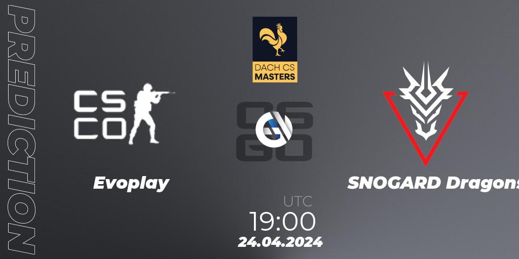 Evoplay vs SNOGARD Dragons: Match Prediction. 24.04.2024 at 19:00, Counter-Strike (CS2), DACH CS Masters Season 1