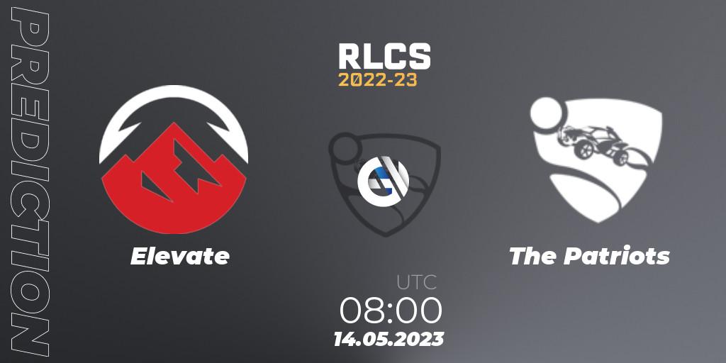 Elevate vs The Patriots: Match Prediction. 14.05.2023 at 08:00, Rocket League, RLCS 2022-23 - Spring: Asia-Pacific Regional 1 - Spring Open