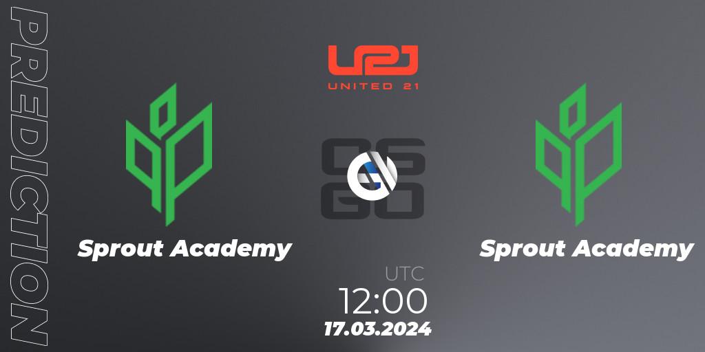 Sprout Academy vs ENCE Academy: Match Prediction. 18.03.24, CS2 (CS:GO), United21 Season 13