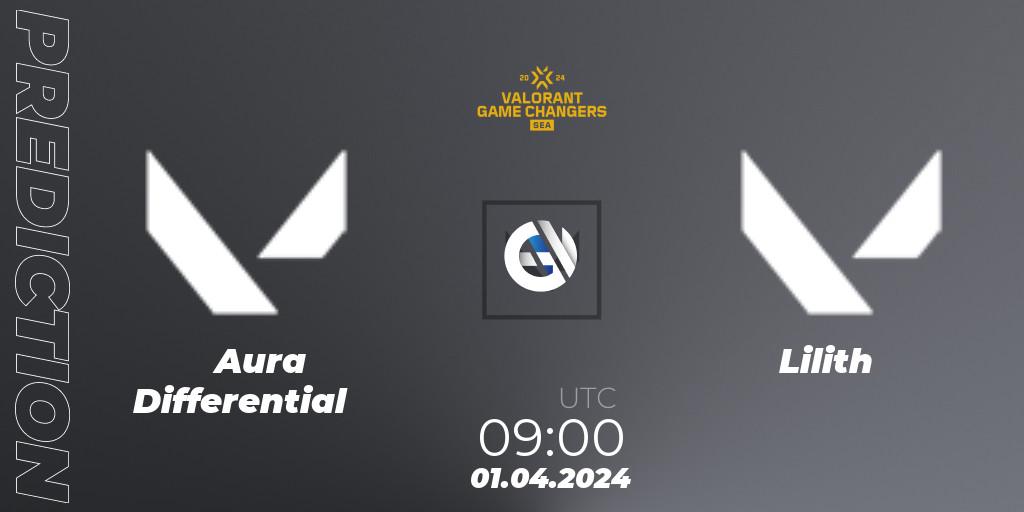 Aura Differential vs Lilith: Match Prediction. 01.04.2024 at 09:00, VALORANT, VCT 2024: Game Changers SEA Stage 1