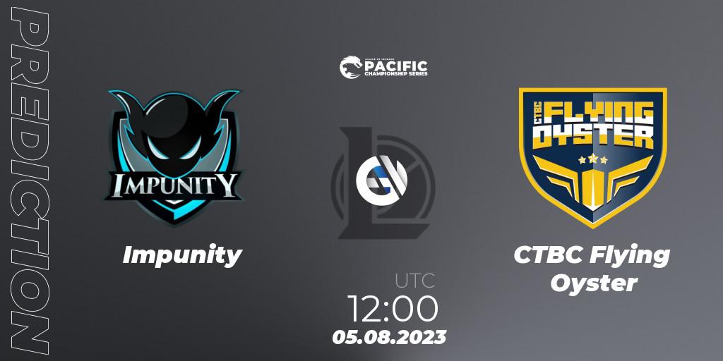 Impunity vs CTBC Flying Oyster: Match Prediction. 06.08.23, LoL, PACIFIC Championship series Group Stage