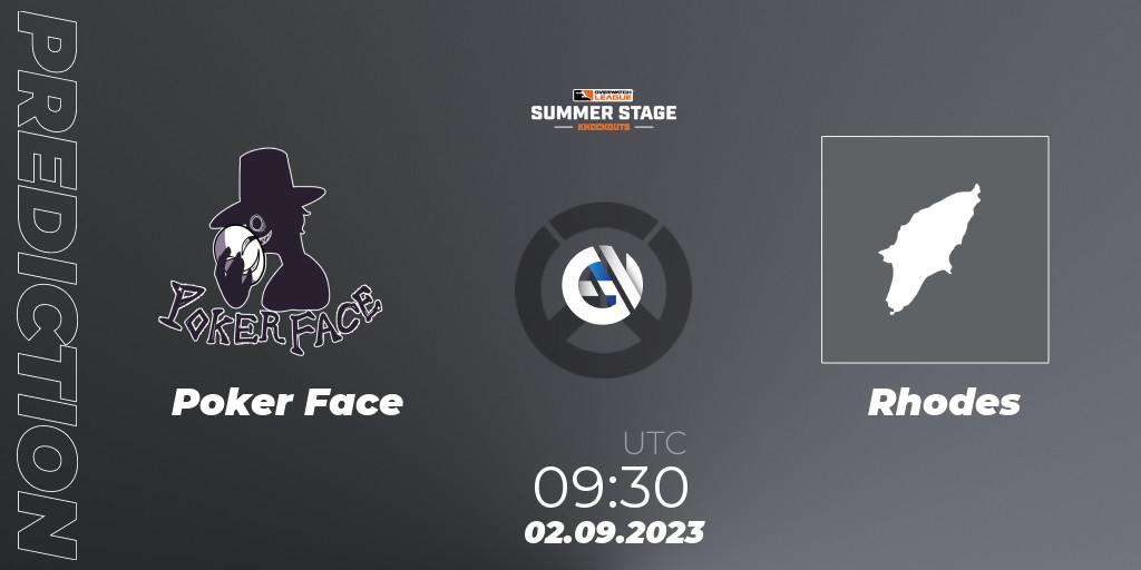 Poker Face vs Rhodes: Match Prediction. 02.09.2023 at 09:30, Overwatch, Overwatch League 2023 - Summer Stage Knockouts