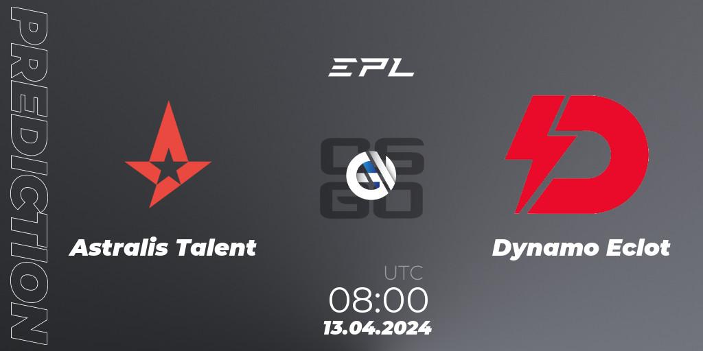 Astralis Talent vs Dynamo Eclot: Match Prediction. 15.04.2024 at 08:00, Counter-Strike (CS2), European Pro League Season 15
