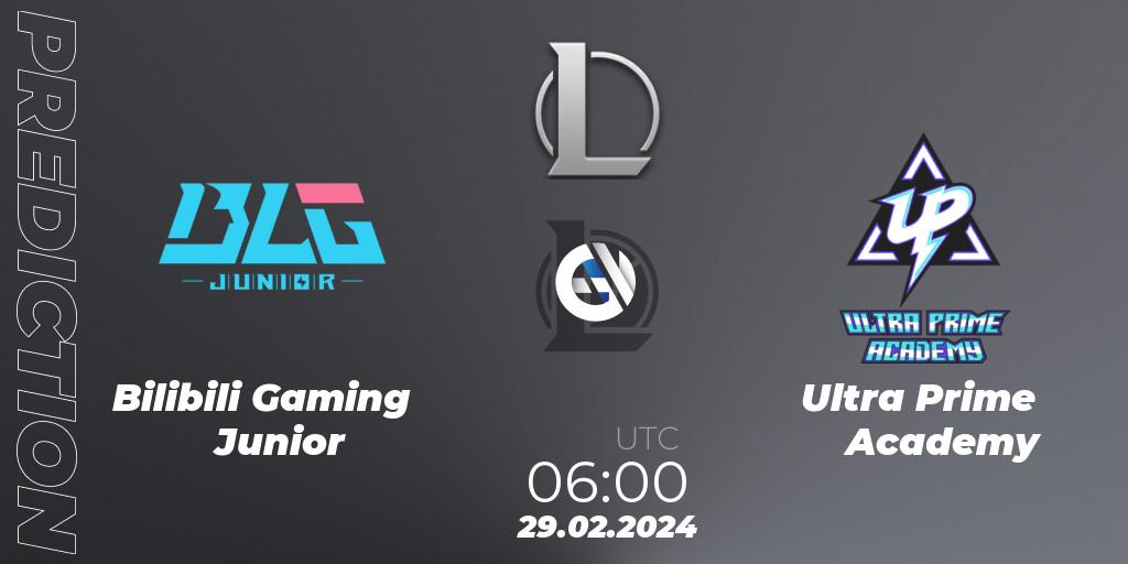 Bilibili Gaming Junior vs Ultra Prime Academy: Match Prediction. 29.02.2024 at 06:00, LoL, LDL 2024 - Stage 1