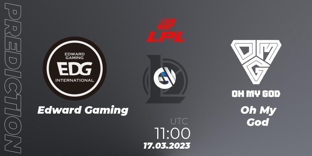 Edward Gaming vs Oh My God: Match Prediction. 17.03.2023 at 11:20, LoL, LPL Spring 2023 - Group Stage