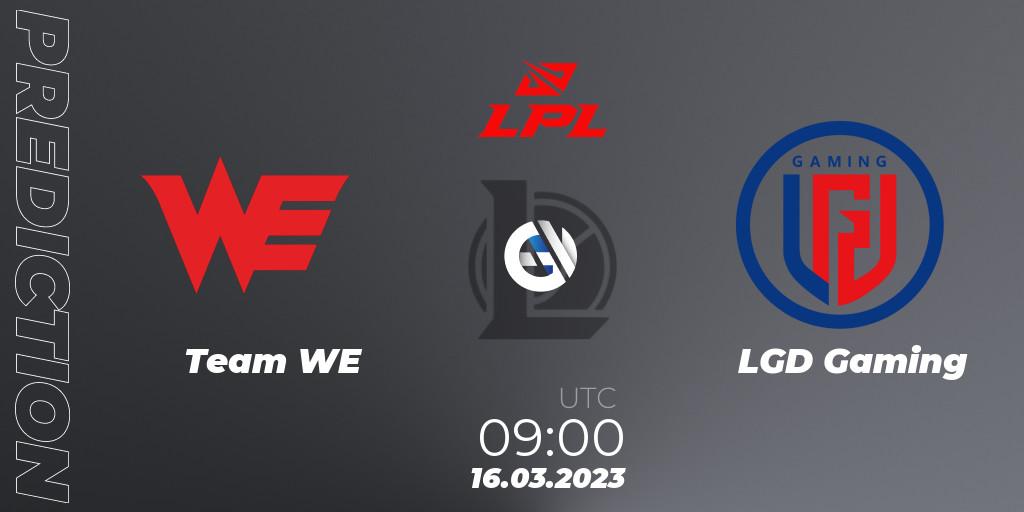 Team WE vs LGD Gaming: Match Prediction. 16.03.2023 at 09:00, LoL, LPL Spring 2023 - Group Stage