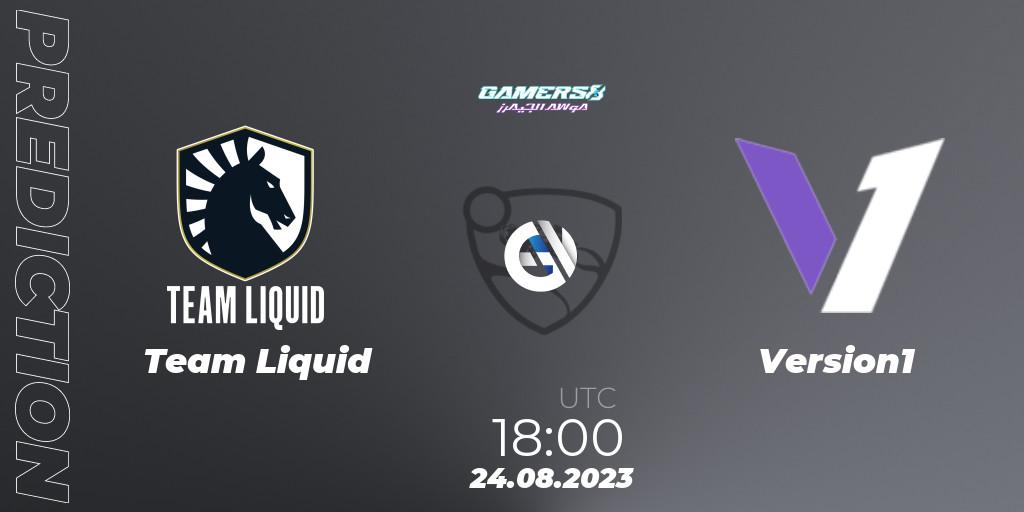 Team Liquid vs Version1: Match Prediction. 24.08.2023 at 18:00, Rocket League, Gamers8 2023