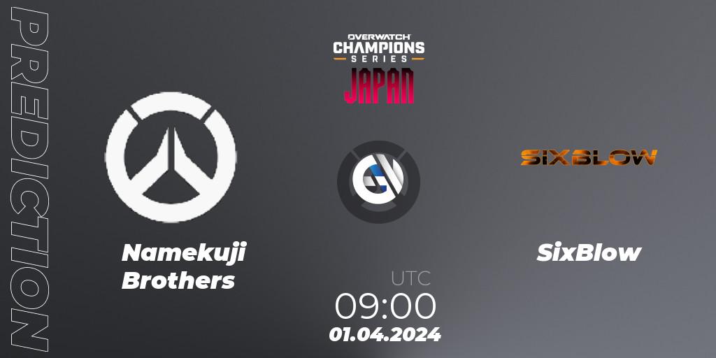 Namekuji Brothers vs SixBlow: Match Prediction. 01.04.2024 at 09:00, Overwatch, Overwatch Champions Series 2024 - Stage 1 Japan