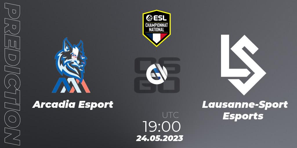 Arcadia Esport vs Lausanne-Sport Esports: Match Prediction. 24.05.2023 at 19:00, Counter-Strike (CS2), ESL Championnat National Spring 2023