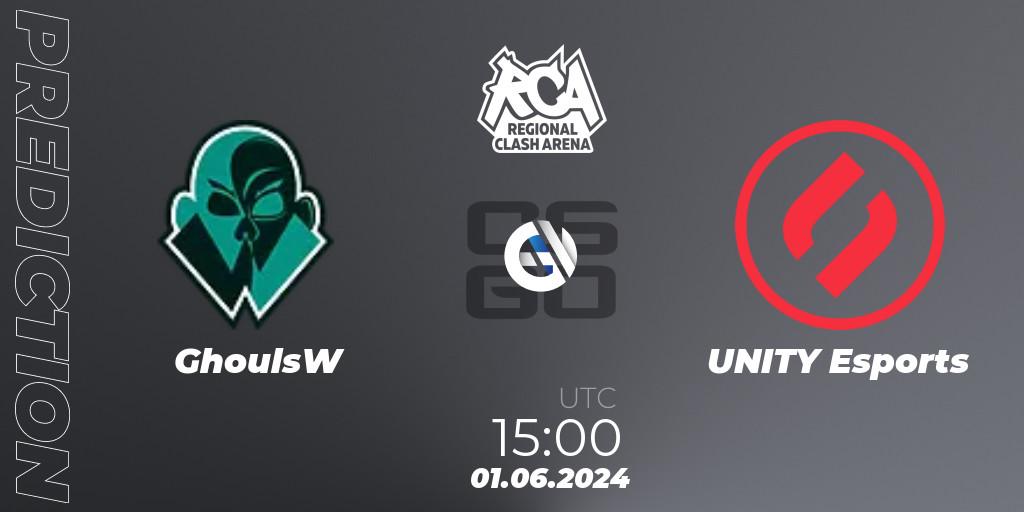 GhoulsW vs UNITY Esports: Match Prediction. 31.05.2024 at 19:00, Counter-Strike (CS2), Regional Clash Arena Europe: Closed Qualifier
