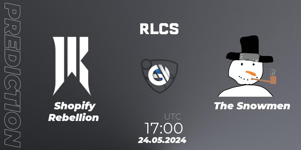 Shopify Rebellion vs The Snowmen: Match Prediction. 24.05.2024 at 17:00, Rocket League, RLCS 2024 - Major 2: NA Open Qualifier 6