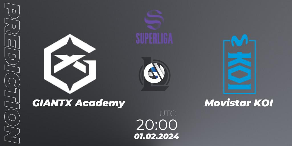 GIANTX Academy vs Movistar KOI: Match Prediction. 01.02.2024 at 20:00, LoL, Superliga Spring 2024 - Group Stage