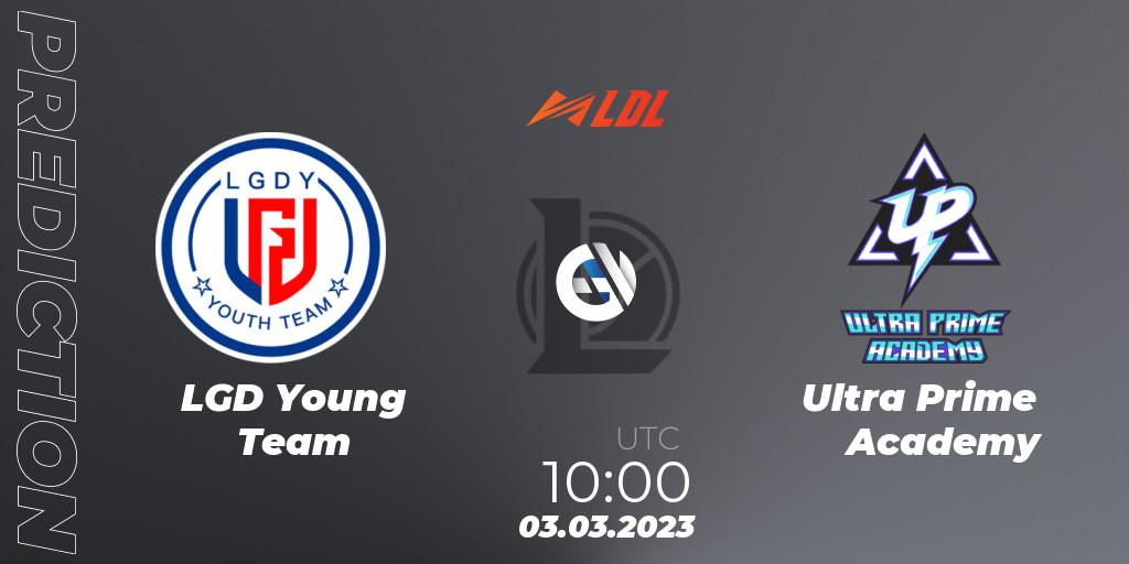 LGD Young Team vs Ultra Prime Academy: Match Prediction. 03.03.2023 at 10:20, LoL, LDL 2023 - Regular Season
