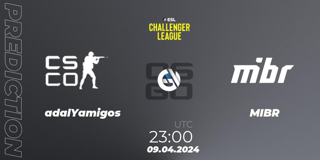 adalYamigos vs MIBR: Match Prediction. 09.04.2024 at 23:30, Counter-Strike (CS2), ESL Challenger League Season 47: South America