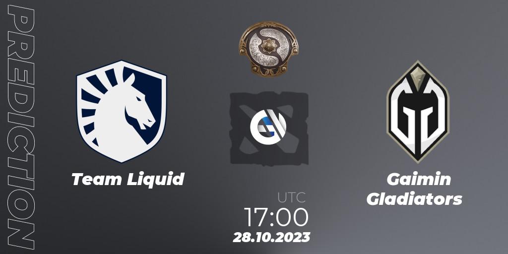 Team Liquid vs Gaimin Gladiators: Match Prediction. 28.10.23, Dota 2, The International 2023