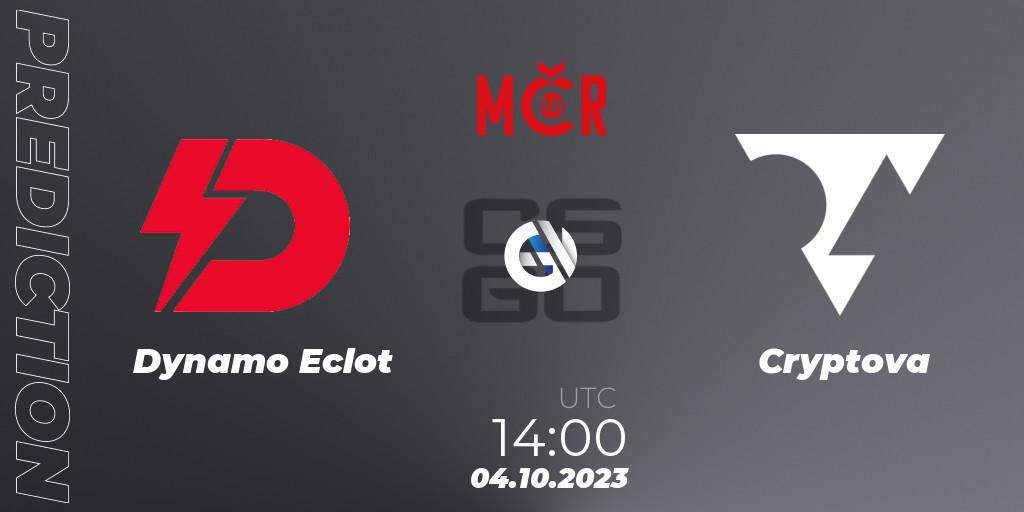 Dynamo Eclot vs Cryptova: Match Prediction. 04.10.2023 at 14:00, Counter-Strike (CS2), Tipsport Cup Prague Fall 2023: Online Stage