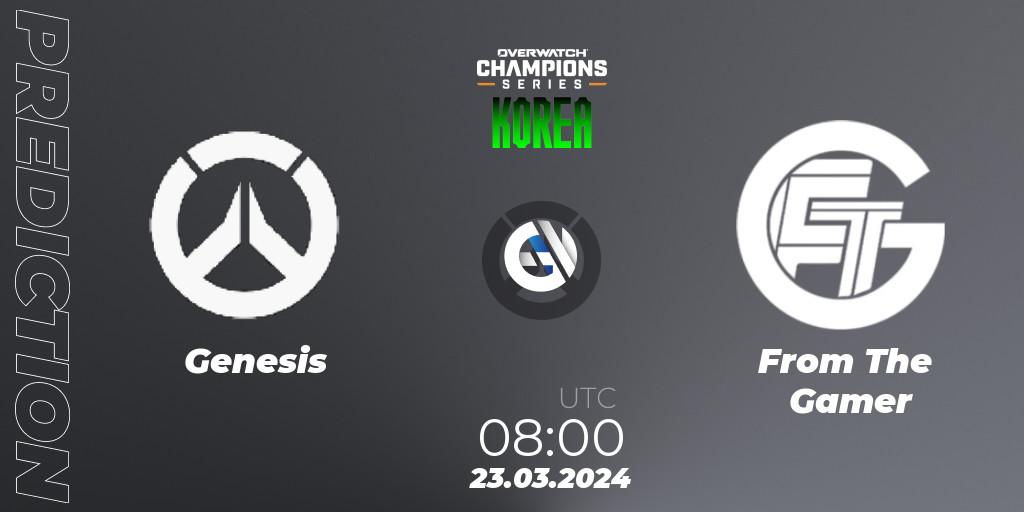 Genesis vs From The Gamer: Match Prediction. 23.03.2024 at 08:00, Overwatch, Overwatch Champions Series 2024 - Stage 1 Korea