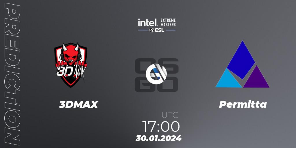 3DMAX vs Permitta: Match Prediction. 30.01.2024 at 17:00, Counter-Strike (CS2), Intel Extreme Masters China 2024: European Open Qualifier #2