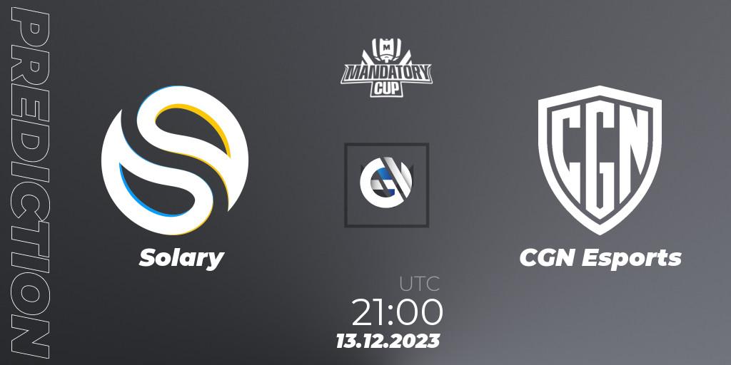 Solary vs CGN Esports: Match Prediction. 13.12.23, VALORANT, Mandatory Cup #3