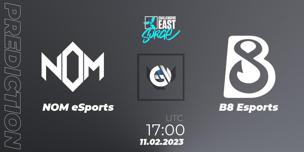 NOM eSports vs B8 Esports: Match Prediction. 11.02.2023 at 17:00, VALORANT, VALORANT Challengers 2023 East: Surge Split 1