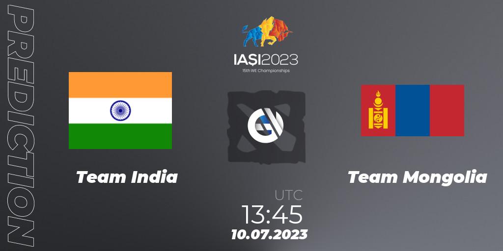 Team India vs Team Mongolia: Match Prediction. 10.07.2023 at 14:45, Dota 2, Gamers8 IESF Asian Championship 2023
