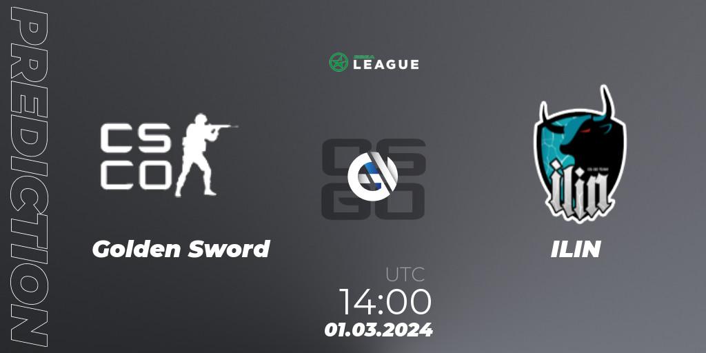 Golden Sword vs ILIN: Match Prediction. 01.03.2024 at 14:00, Counter-Strike (CS2), ESEA Season 48: Advanced Division - Europe