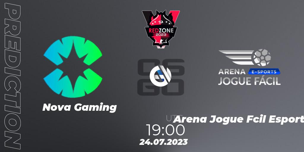 Nova Gaming vs Arena Jogue Fácil Esports: Match Prediction. 24.07.2023 at 19:00, Counter-Strike (CS2), RedZone PRO League Season 5