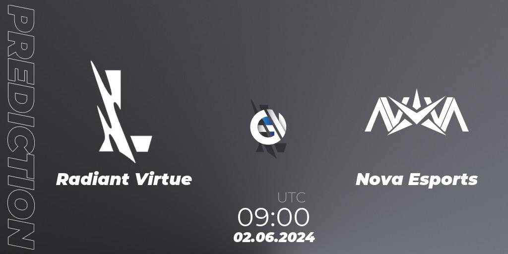 Radiant Virtue vs Nova Esports: Match Prediction. 02.06.2024 at 09:00, Wild Rift, Wild Rift Super League Summer 2024 - 5v5 Tournament Group Stage