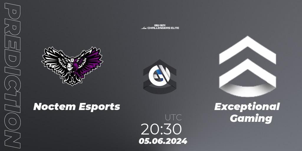 Noctem Esports vs Exceptional Gaming: Match Prediction. 05.06.2024 at 19:30, Call of Duty, Call of Duty Challengers 2024 - Elite 3: EU