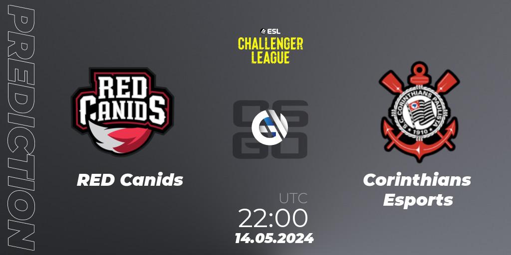 RED Canids vs Corinthians Esports: Match Prediction. 14.05.2024 at 22:00, Counter-Strike (CS2), ESL Challenger League Season 47: South America