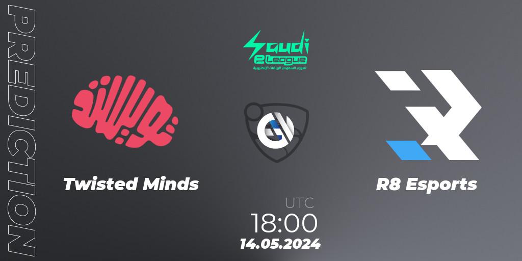 Twisted Minds vs R8 Esports: Match Prediction. 14.05.2024 at 18:00, Rocket League, Saudi eLeague 2024 - Major 2: Online Major Phase 1