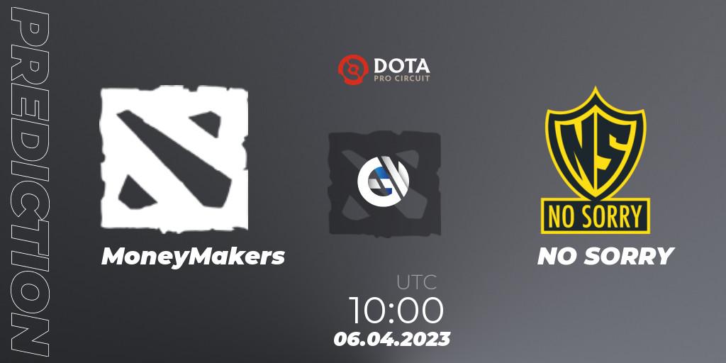 MoneyMakers vs NO SORRY: Match Prediction. 06.04.2023 at 10:03, Dota 2, DPC 2023 Tour 2: EEU Division II (Lower)