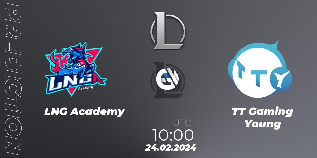 LNG Academy vs TT Gaming Young: Match Prediction. 24.02.2024 at 10:00, LoL, LDL 2024 - Stage 1