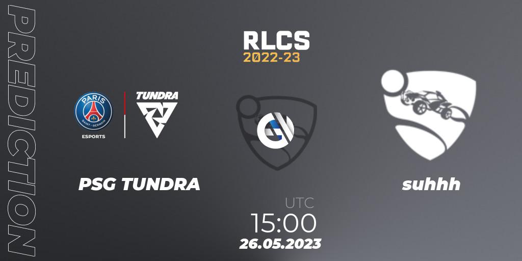 PSG TUNDRA vs suhhh: Match Prediction. 26.05.2023 at 15:00, Rocket League, RLCS 2022-23 - Spring: Europe Regional 2 - Spring Cup