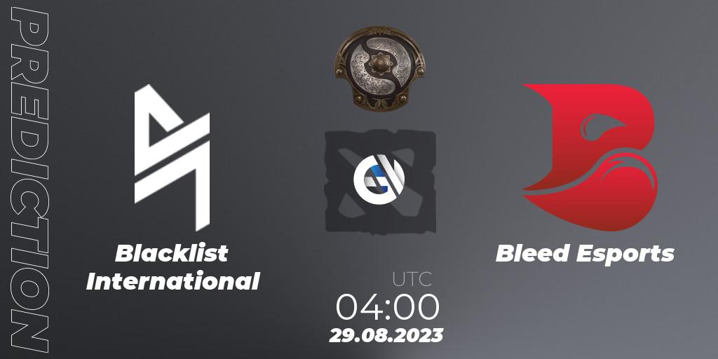 Blacklist International vs Bleed Esports: Match Prediction. 29.08.2023 at 04:57, Dota 2, The International 2023 - Southeast Asia Qualifier