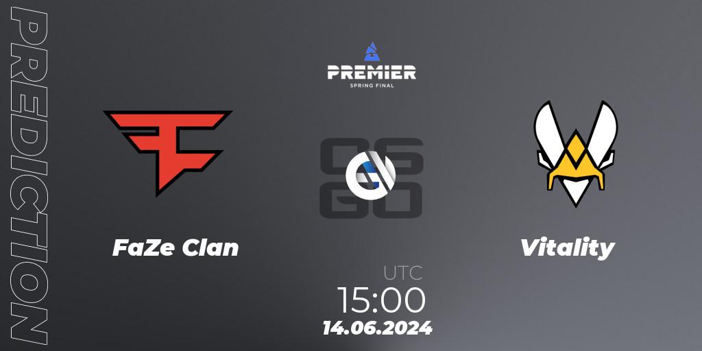 FaZe Clan vs Vitality: Match Prediction. 14.06.2024 at 15:00, Counter-Strike (CS2), BLAST Premier Spring Final 2024