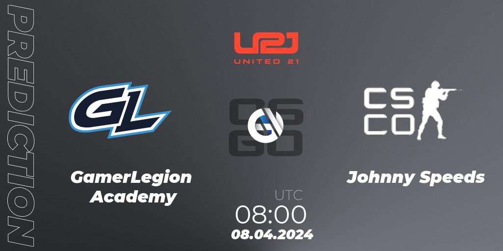 GamerLegion Academy vs Johnny Speeds: Match Prediction. 08.04.24, CS2 (CS:GO), United21 Season 14
