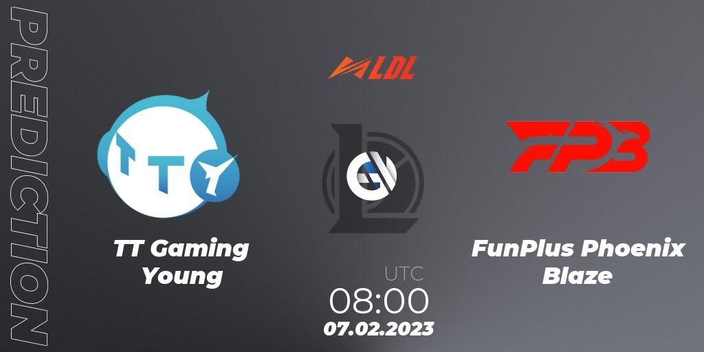 TT Gaming Young vs FunPlus Phoenix Blaze: Match Prediction. 07.02.2023 at 07:40, LoL, LDL 2023 - Swiss Stage