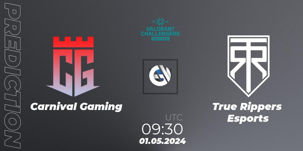 Carnival Gaming vs True Rippers Esports: Match Prediction. 01.05.2024 at 09:30, VALORANT, VALORANT Challengers 2024 South Asia: Split 1 - Cup 2