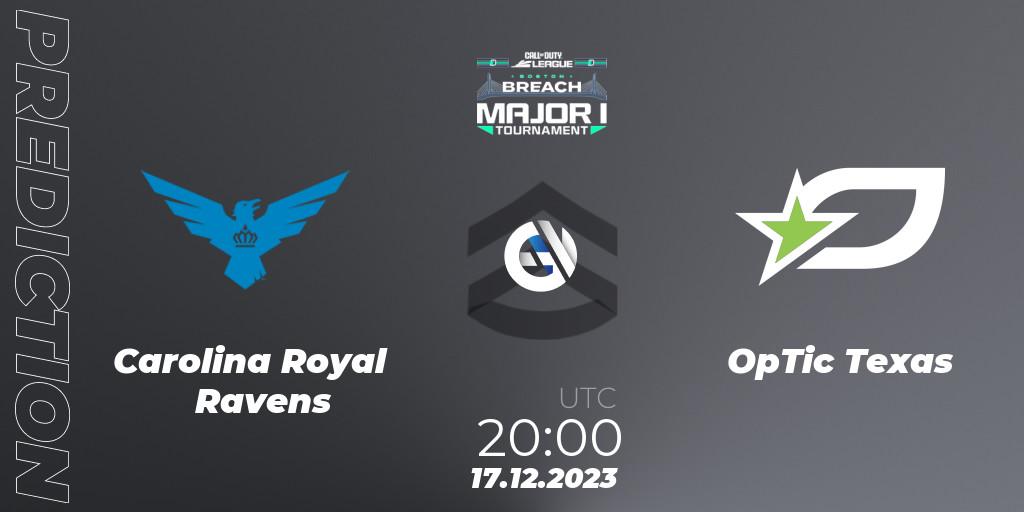 Carolina Royal Ravens vs OpTic Texas: Match Prediction. 17.12.2023 at 20:00, Call of Duty, Call of Duty League 2024: Stage 1 Major Qualifiers